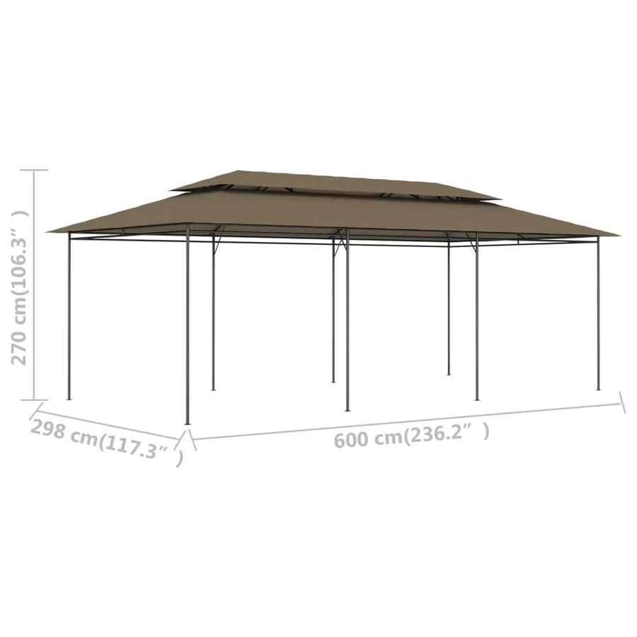 Chapiteau 600x298x270 cm Taupe 180 g/m² - 6