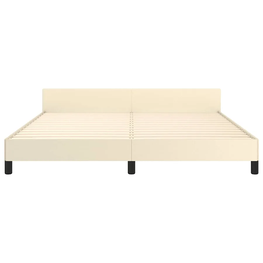 Cadre de lit avec tête de lit sans matelas crème 180x200 cm - 5