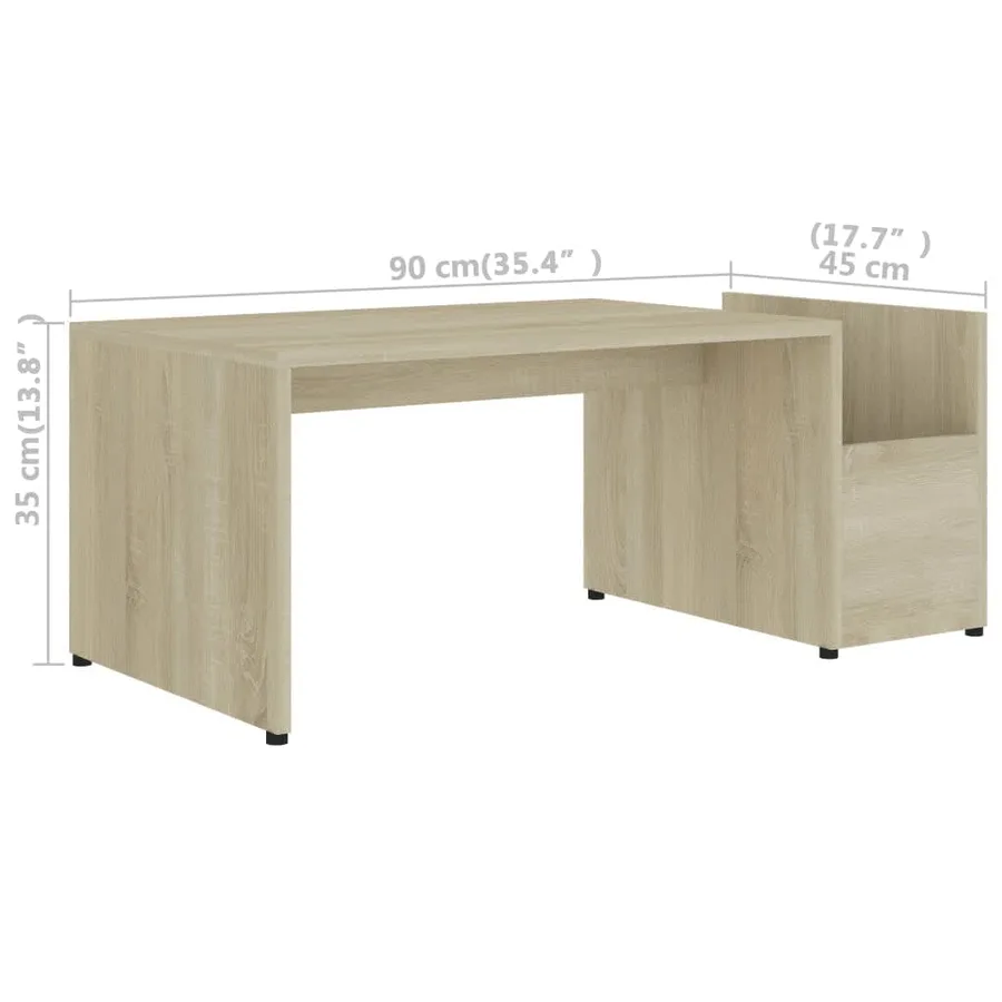 Table basse Chêne sonoma 90x45x35 cm bois d’ingénierie - 6