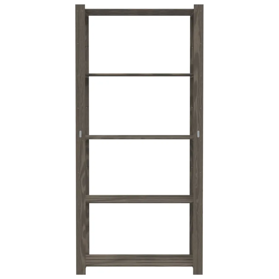 Support de rangement à 5 niveaux gris 80x38x170 cm bois de pin - 3