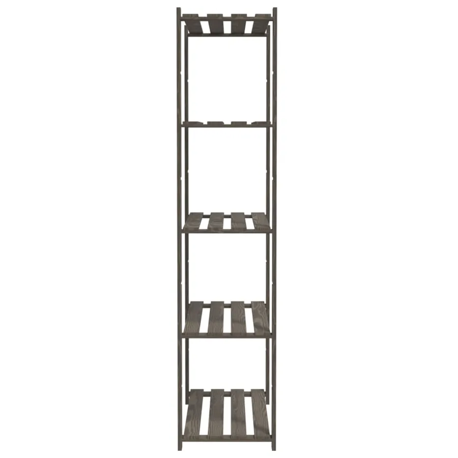 Support de rangement à 5 niveaux gris 80x38x170 cm bois de pin - 4