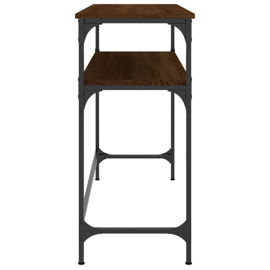 Table console chêne marron 100x35,5x75 cm bois d'ingénierie - 5