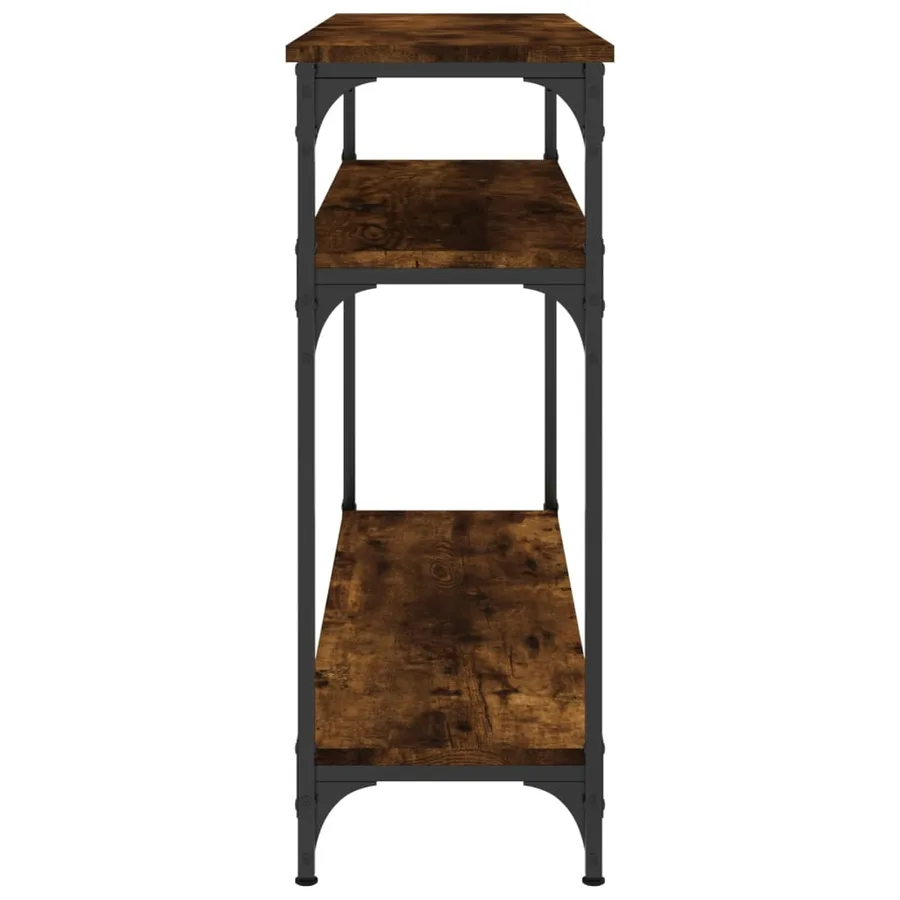 Table console chêne fumé 100x29x75 cm bois d'ingénierie - 5