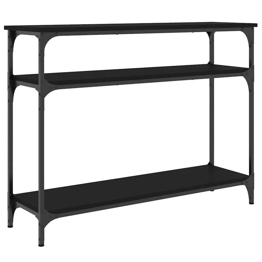 Table console noir 100x29x75 cm bois d'ingénierie - 2