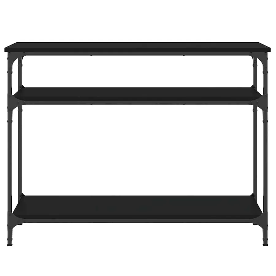 Table console noir 100x29x75 cm bois d'ingénierie - 4