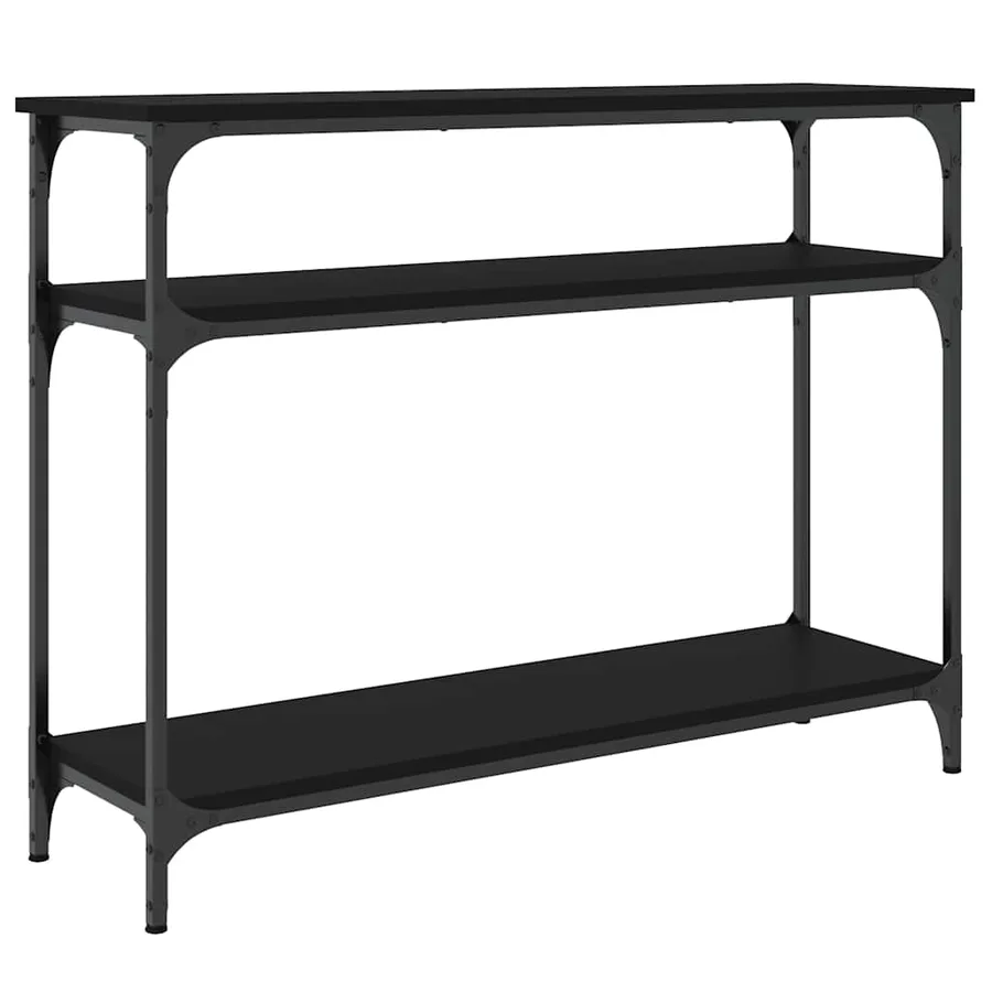 Table console noir 100x29x75 cm bois d'ingénierie - 6