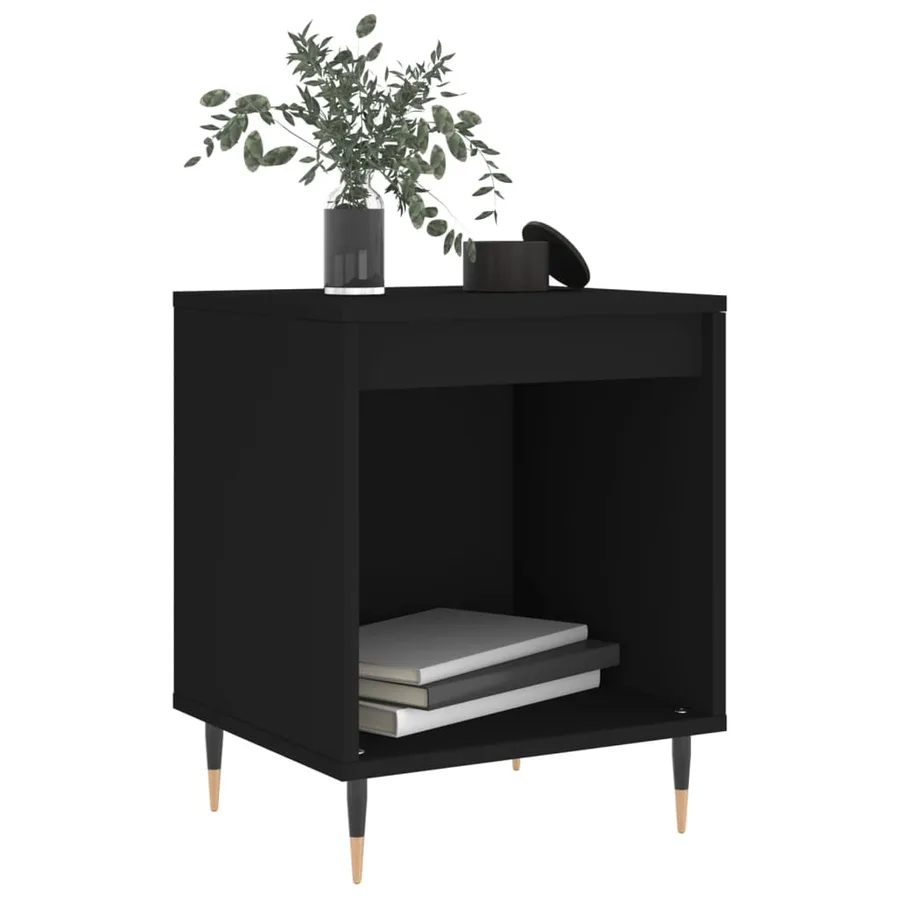 Tables de chevet 2 pcs noir 40x35x50 cm bois d’ingénierie - 3