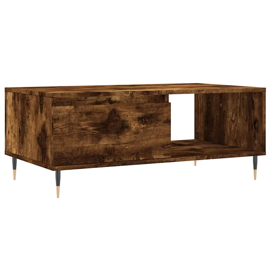 Table basse Chêne fumé 90x50x36,5 cm Bois d'ingénierie - 2