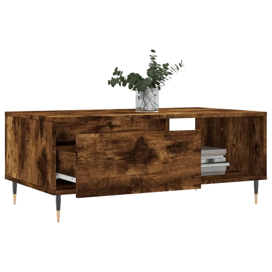 Table basse Chêne fumé 90x50x36,5 cm Bois d'ingénierie - 4