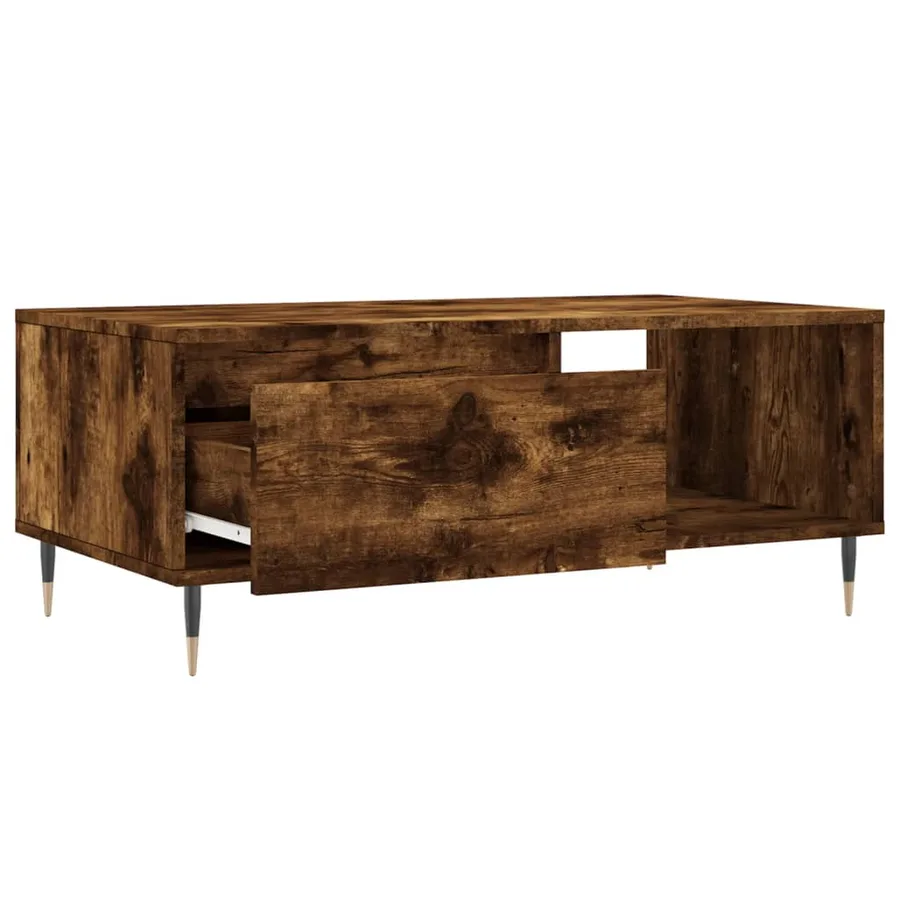 Table basse Chêne fumé 90x50x36,5 cm Bois d'ingénierie - 6