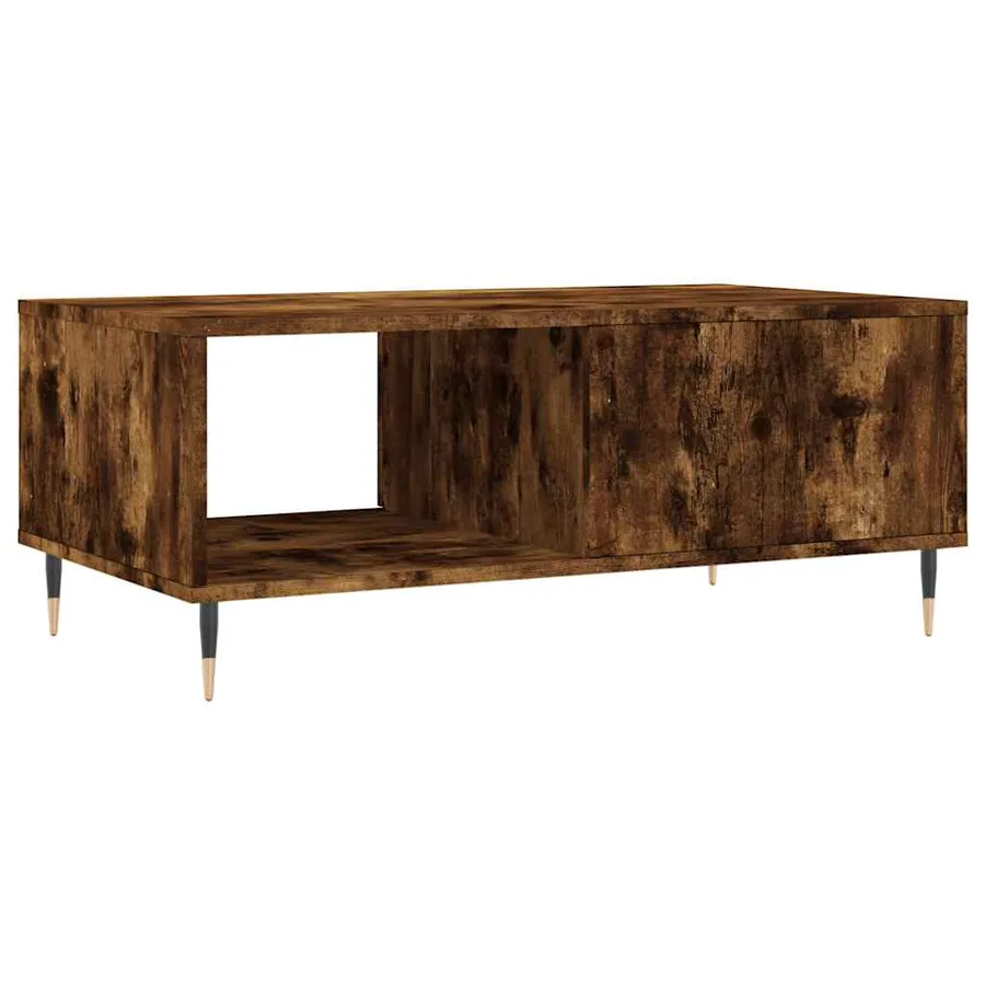 Table basse Chêne fumé 90x50x36,5 cm Bois d'ingénierie - 8