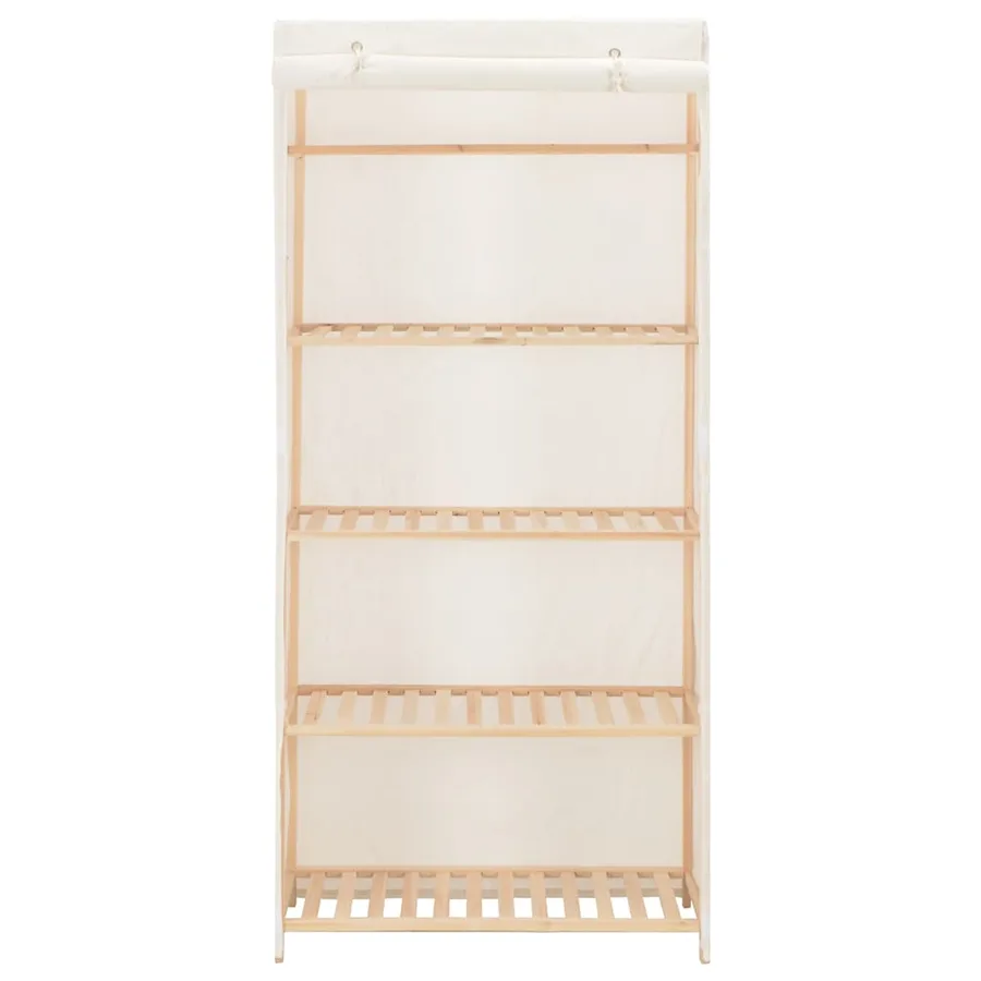 Garde-robe Blanc 79 x 40 x 170 cm Tissu - 2