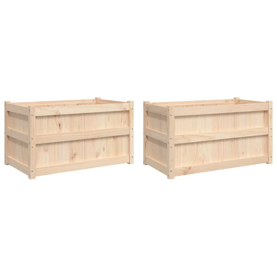 Jardinières 2 pcs bois de pin massif - 2