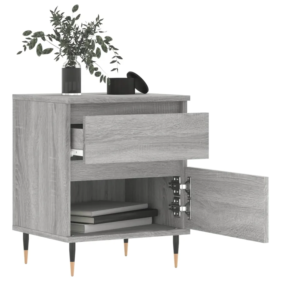 Tables de chevet 2 pcs sonoma gris 40x35x50 cm bois ingénierie - 10