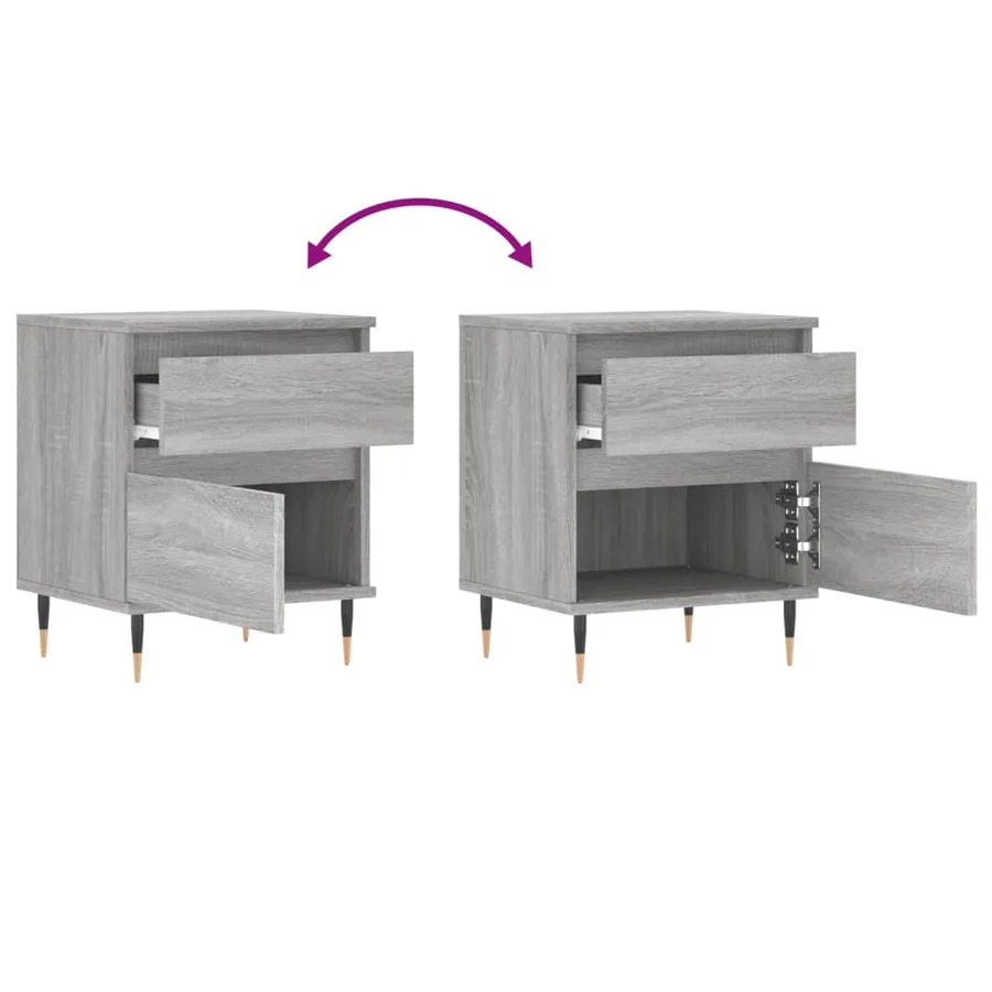Tables de chevet 2 pcs sonoma gris 40x35x50 cm bois ingénierie - 11