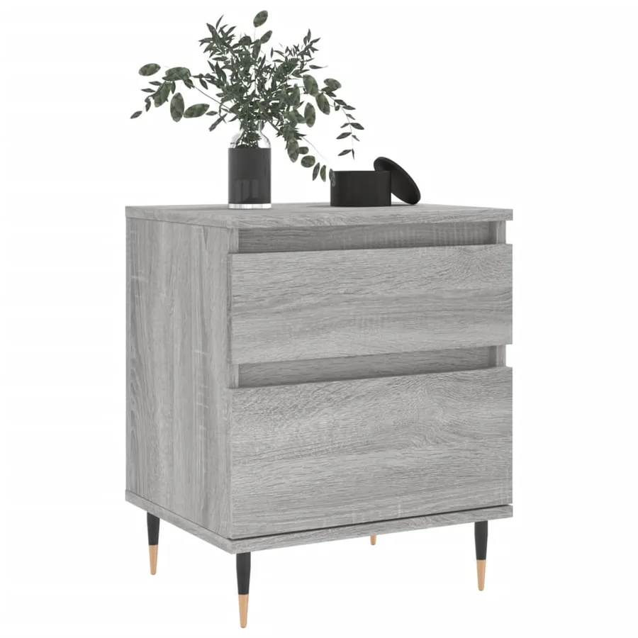 Tables de chevet 2 pcs sonoma gris 40x35x50 cm bois ingénierie - 9
