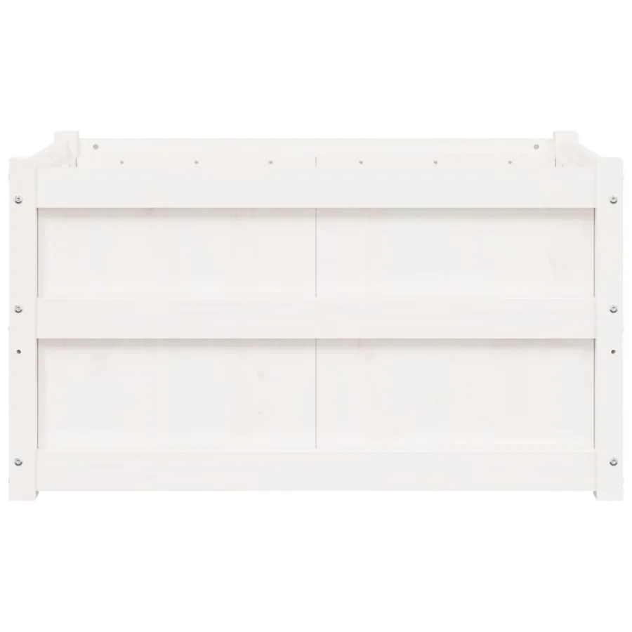 Jardinières 2 pcs blanc bois de pin massif - 6
