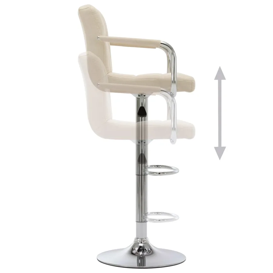 Chaise de bar Crème Tissu - 5