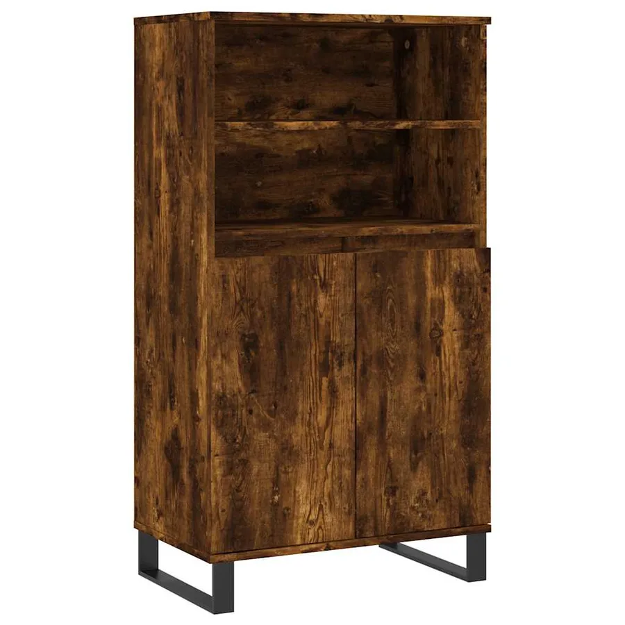 Buffet haut Chêne fumé 60x36x110 cm Bois d'ingénierie - 2