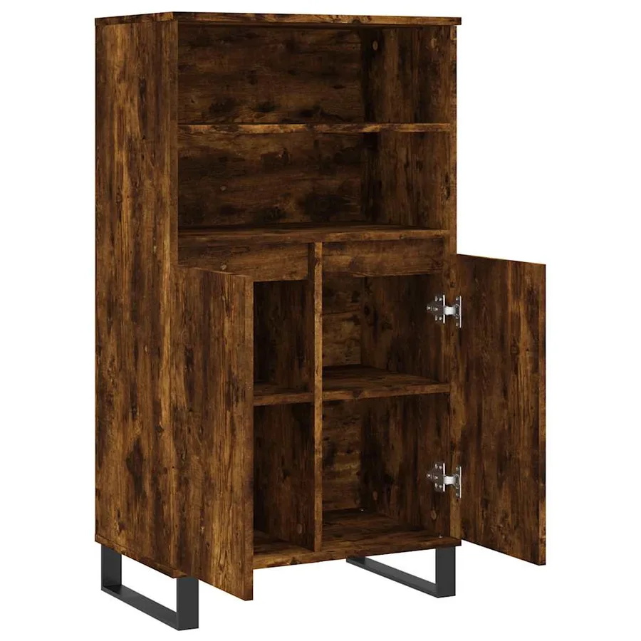 Buffet haut Chêne fumé 60x36x110 cm Bois d'ingénierie - 5