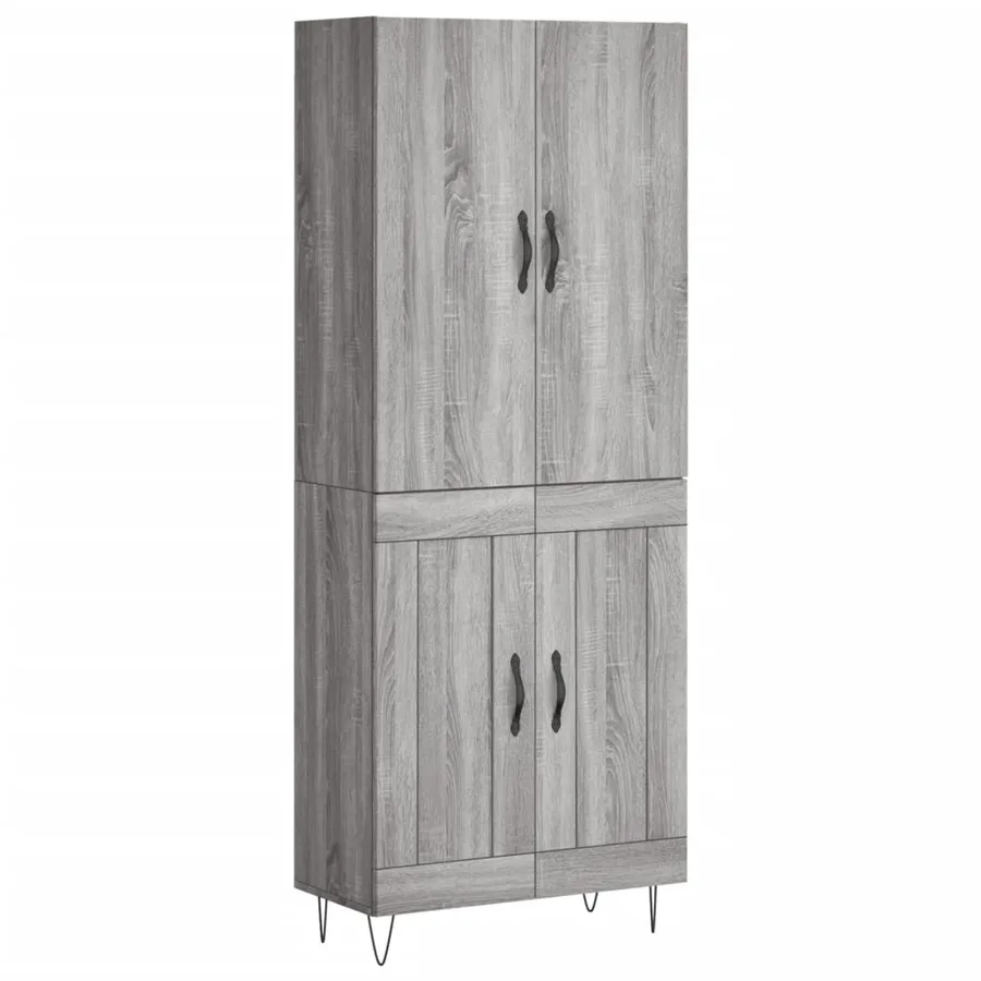 Buffet haut Sonoma gris 69,5x34x180 cm Bois d'ingénierie - 2