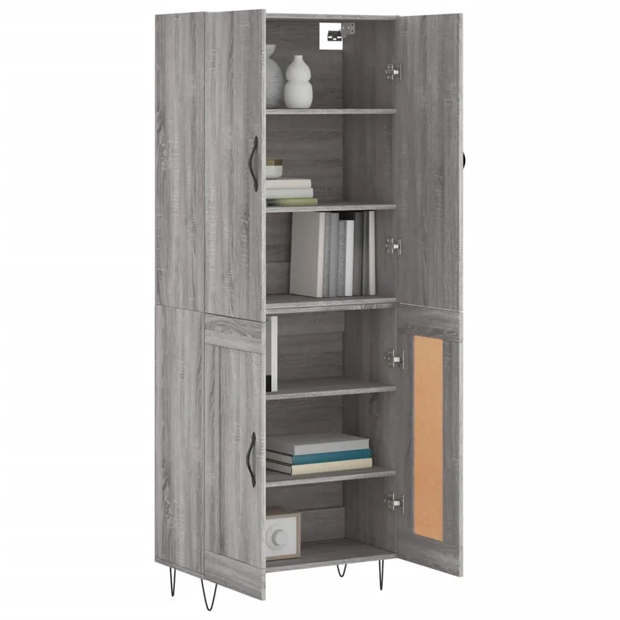 Buffet haut Sonoma gris 69,5x34x180 cm Bois d'ingénierie - 3