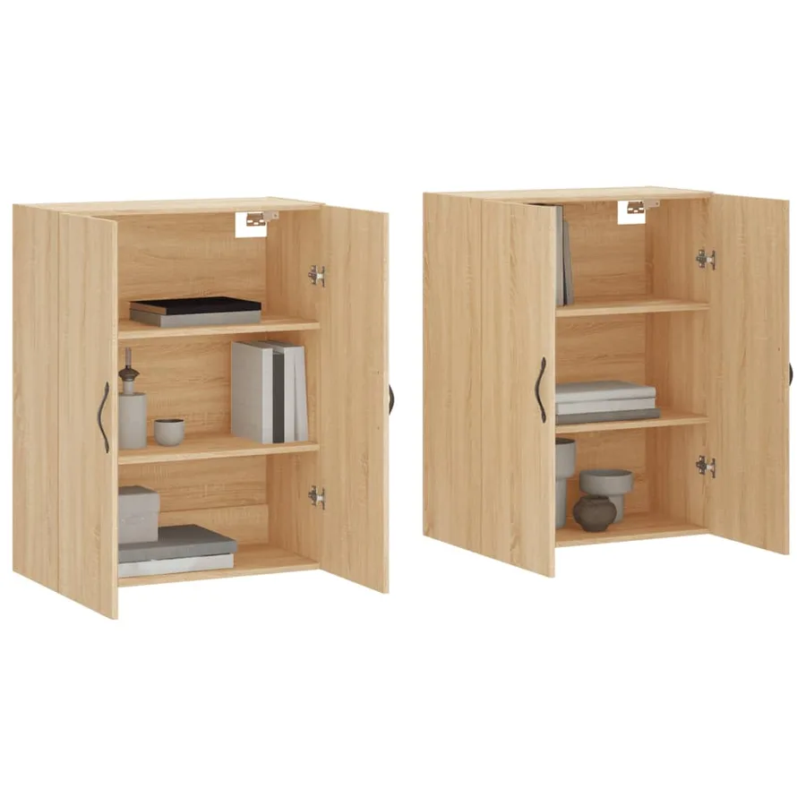 Armoires murales 2 pcs chêne sonoma bois d'ingénierie - 3