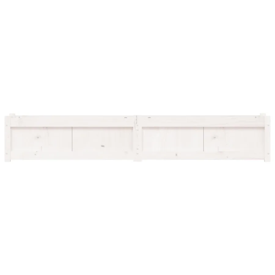 Jardinières 2 pcs blanc bois de pin massif - 5