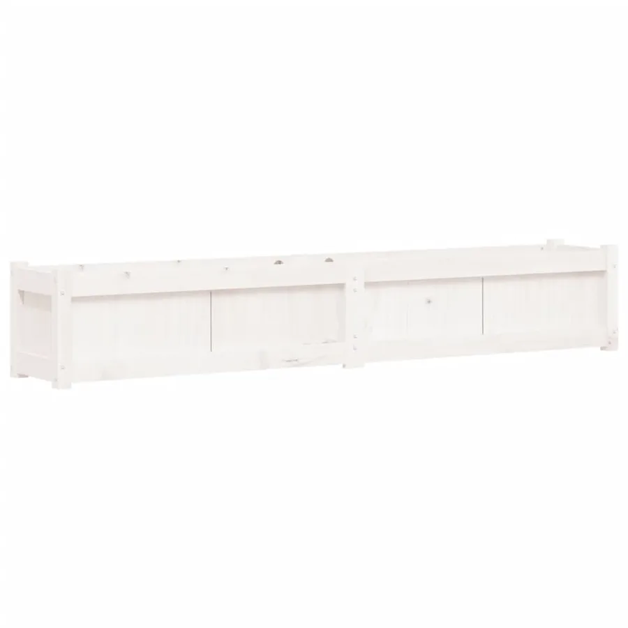 Jardinières 2 pcs blanc bois de pin massif - 7