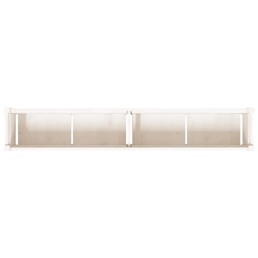 Jardinières 2 pcs blanc bois de pin massif - 8