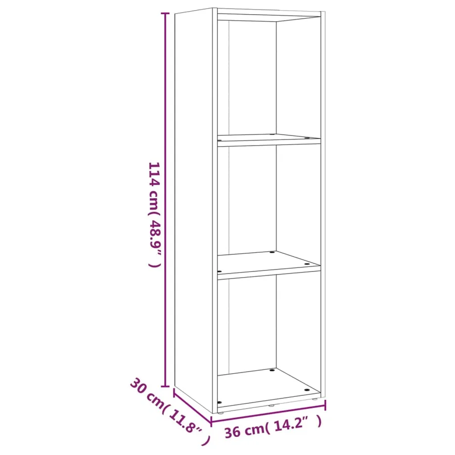Bibliothèque/Meuble TV sonoma gris 36x30x114 cm bois ingénierie - 8