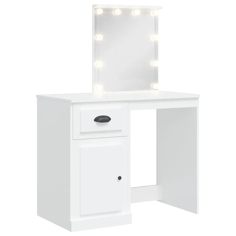 Coiffeuse avec lumières LED blanc 90x42x132,5 cm - 2
