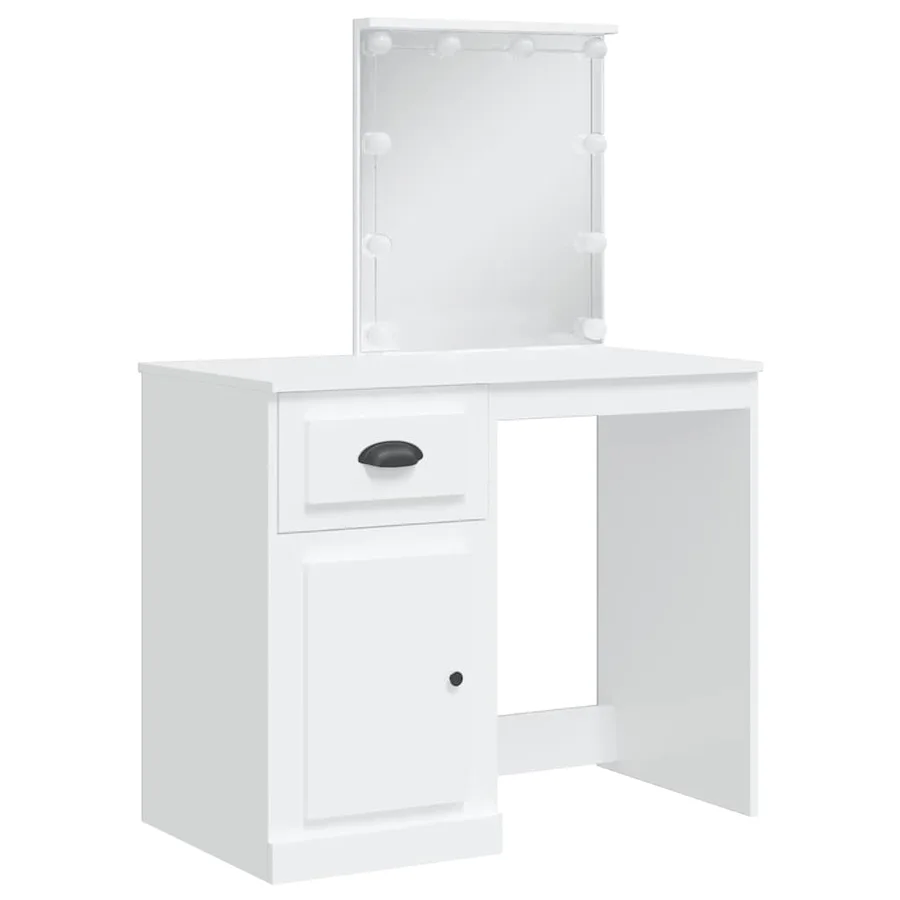 Coiffeuse avec lumières LED blanc 90x42x132,5 cm - 3