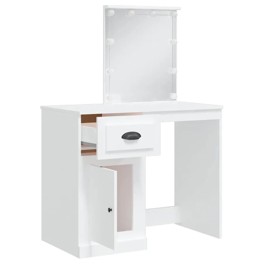 Coiffeuse avec lumières LED blanc 90x42x132,5 cm - 4