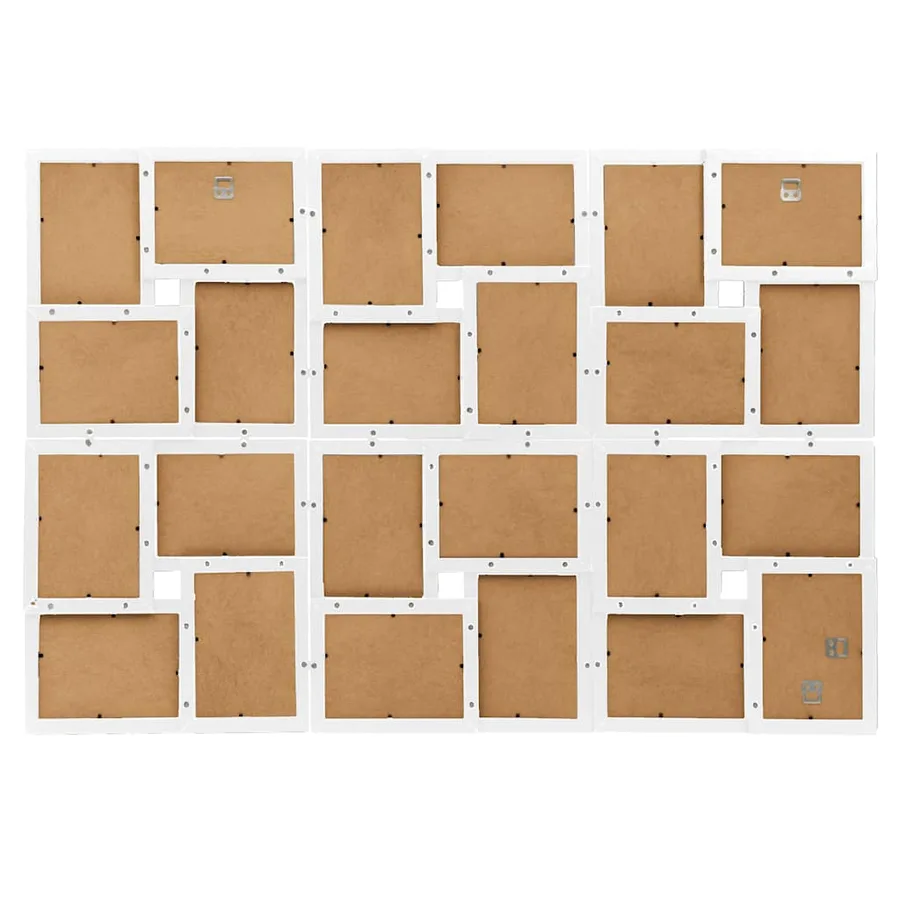 Collage de cadres photo de photo 24x(10x15 cm) Blanc MDF - 3