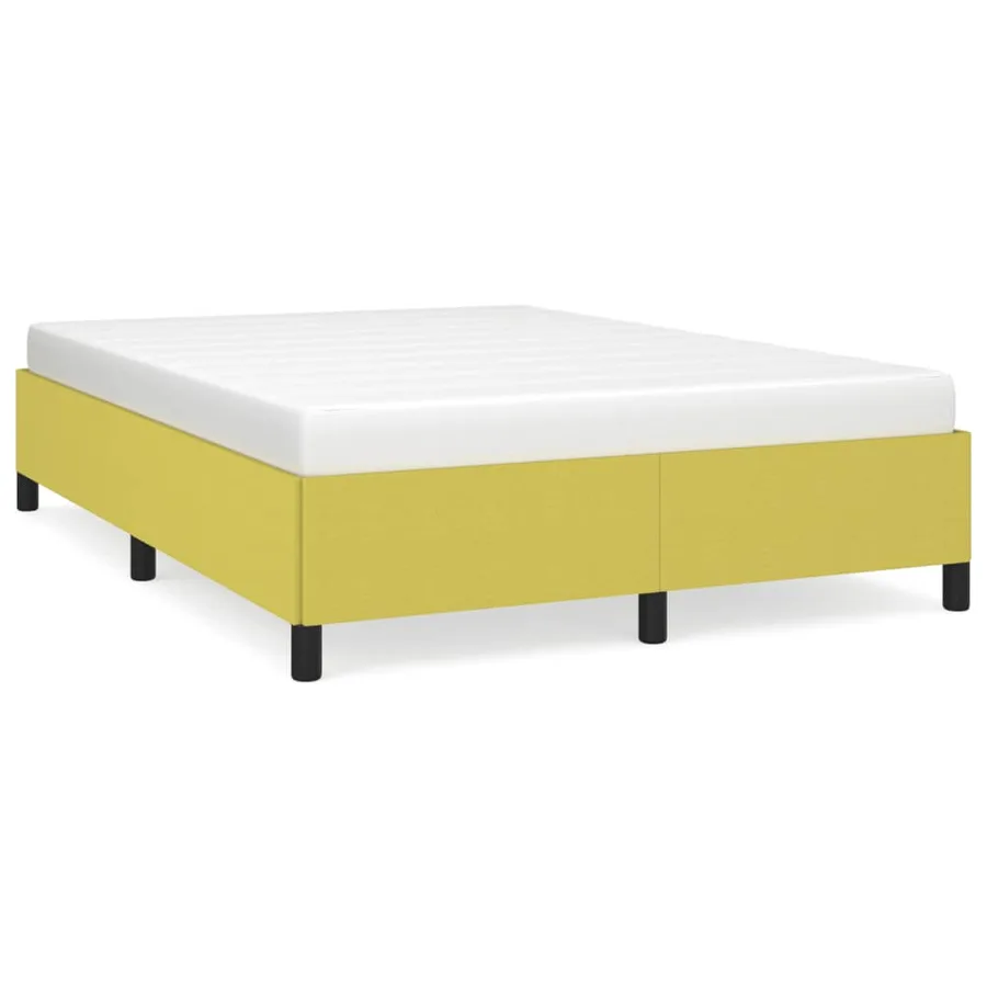 Cadre de lit sans matelas vert 140x190 cm tissu - 2