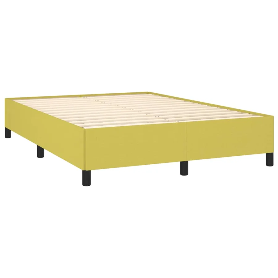 Cadre de lit sans matelas vert 140x190 cm tissu - 3