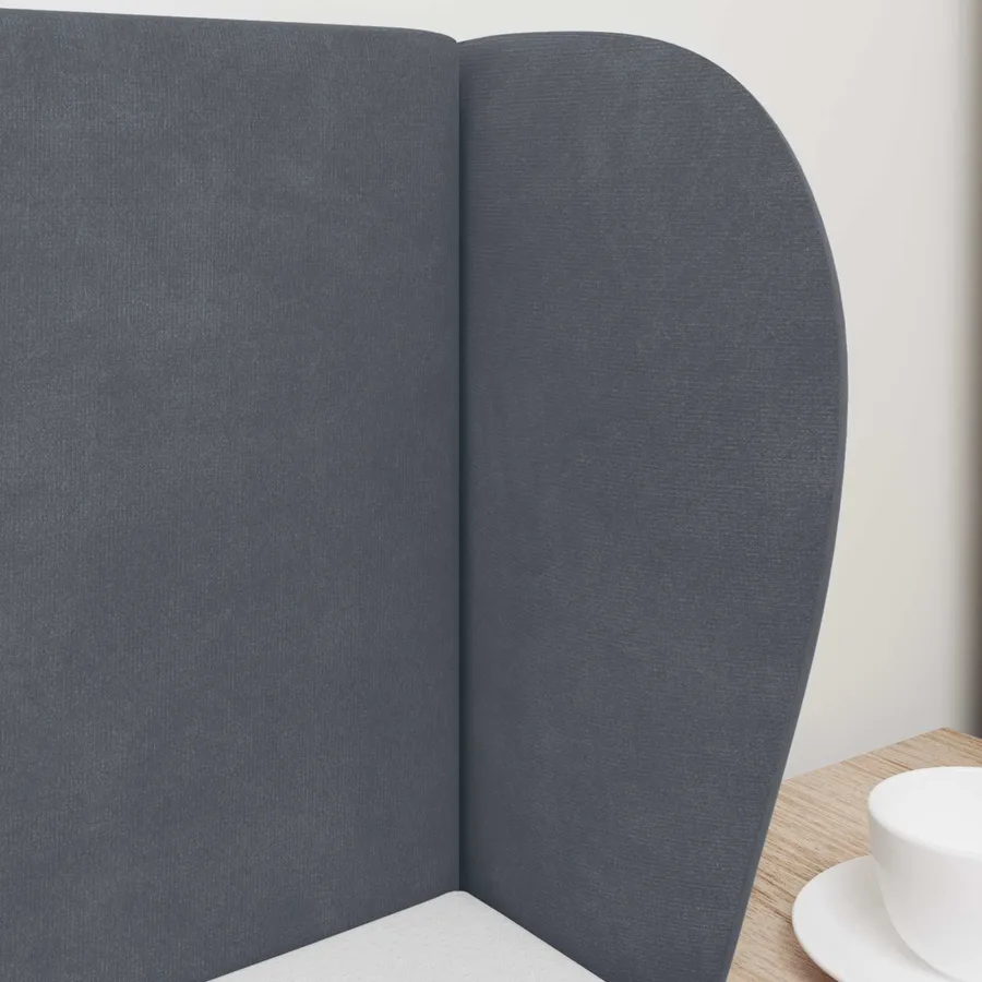 Oreille de tête de lit Gris Foncé 40 x 23 x 6 cm Velours - 4