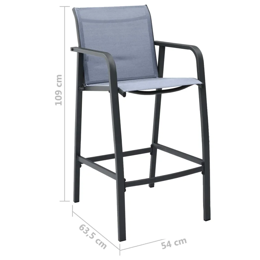 Ensemble de bar de jardin 5 pcs Noir et gris - 4