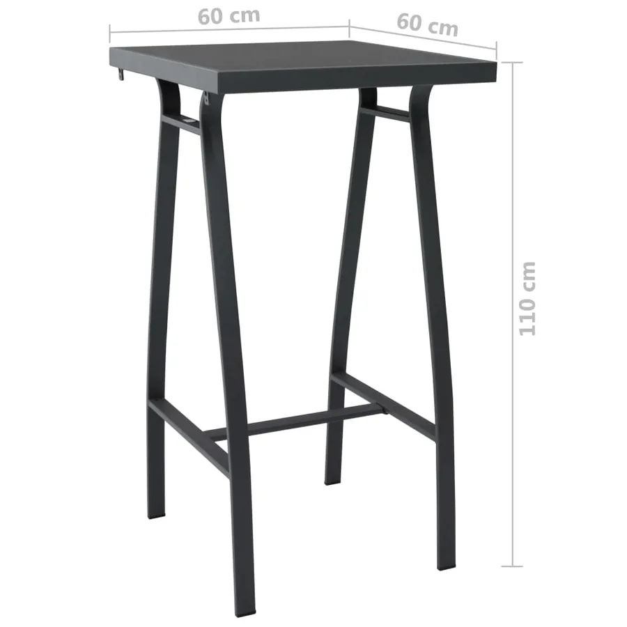 Ensemble de bar de jardin 5 pcs Noir et gris - 5