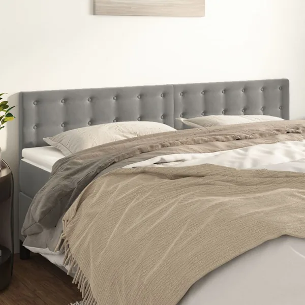 Têtes de lit Gris clair 200x5x78/88 cm Velours