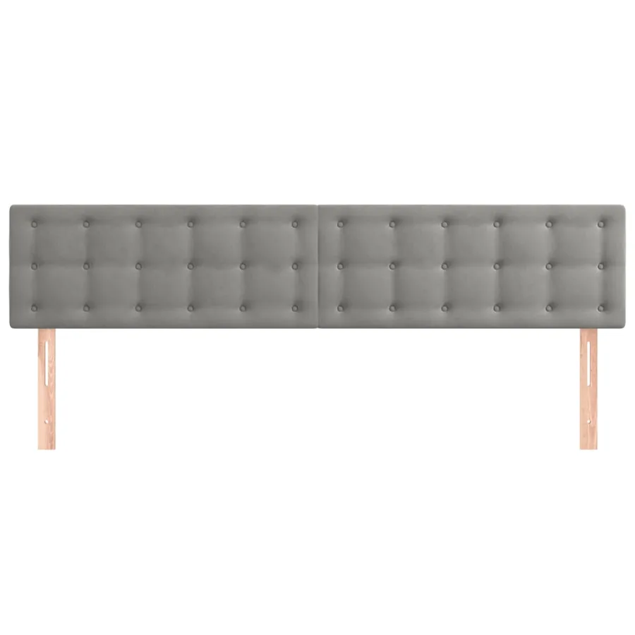 Têtes de lit Gris clair 200x5x78/88 cm Velours - 3