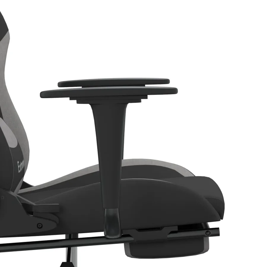 Chaise de jeu de massage repose-pied Noir et gris clair Tissu - 10