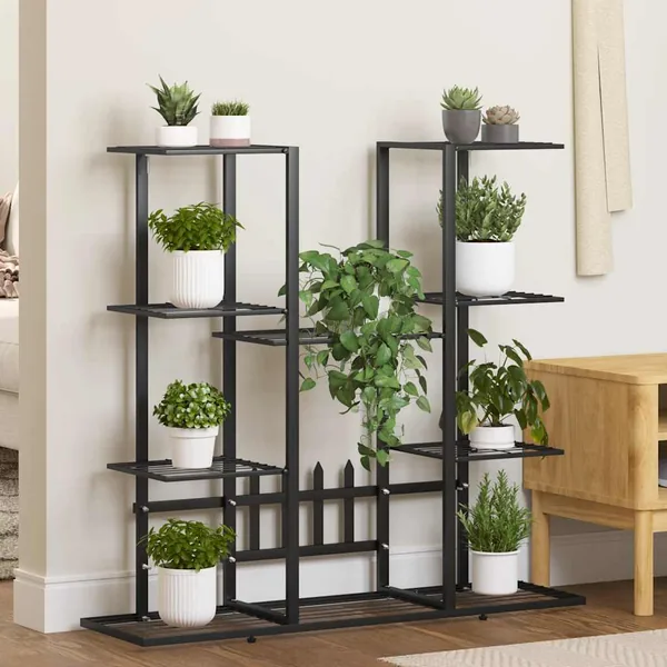 Support à plantes 94,5x25x89 cm Noir Fer