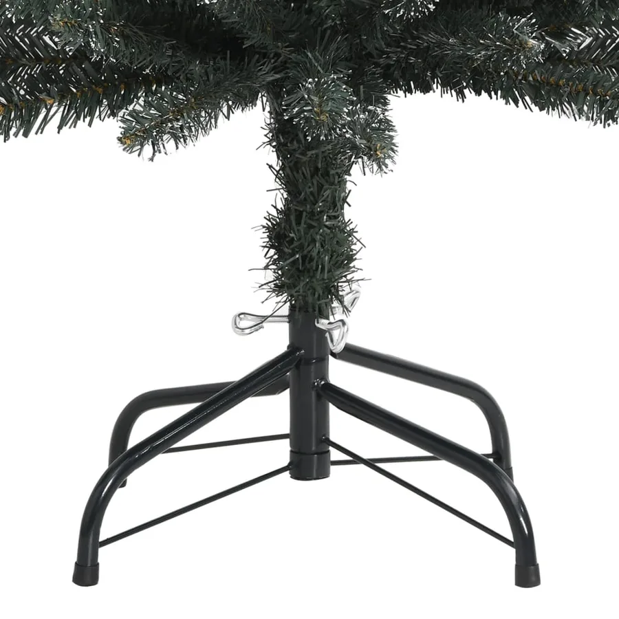 Sapin de Noël artificiel mince avec support Vert 210 cm PVC - 4