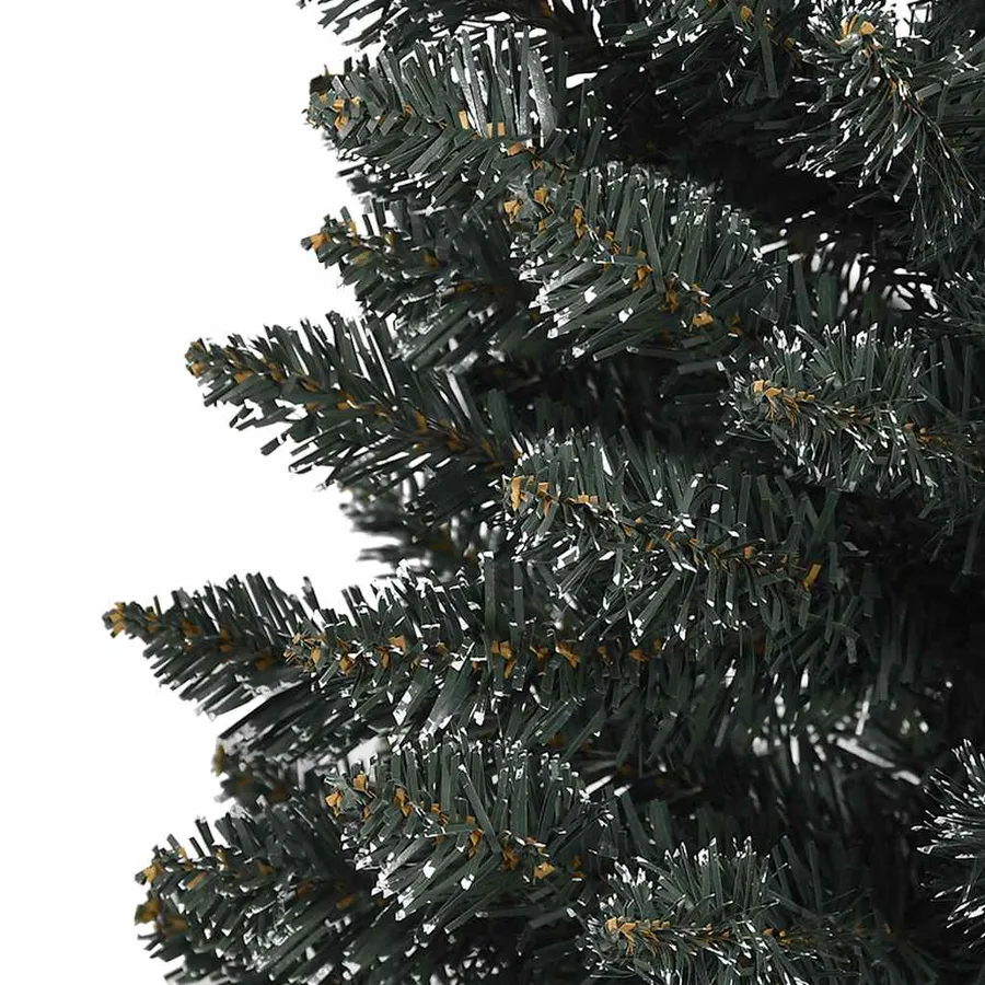 Sapin de Noël artificiel mince avec support Vert 150 cm PVC - 6