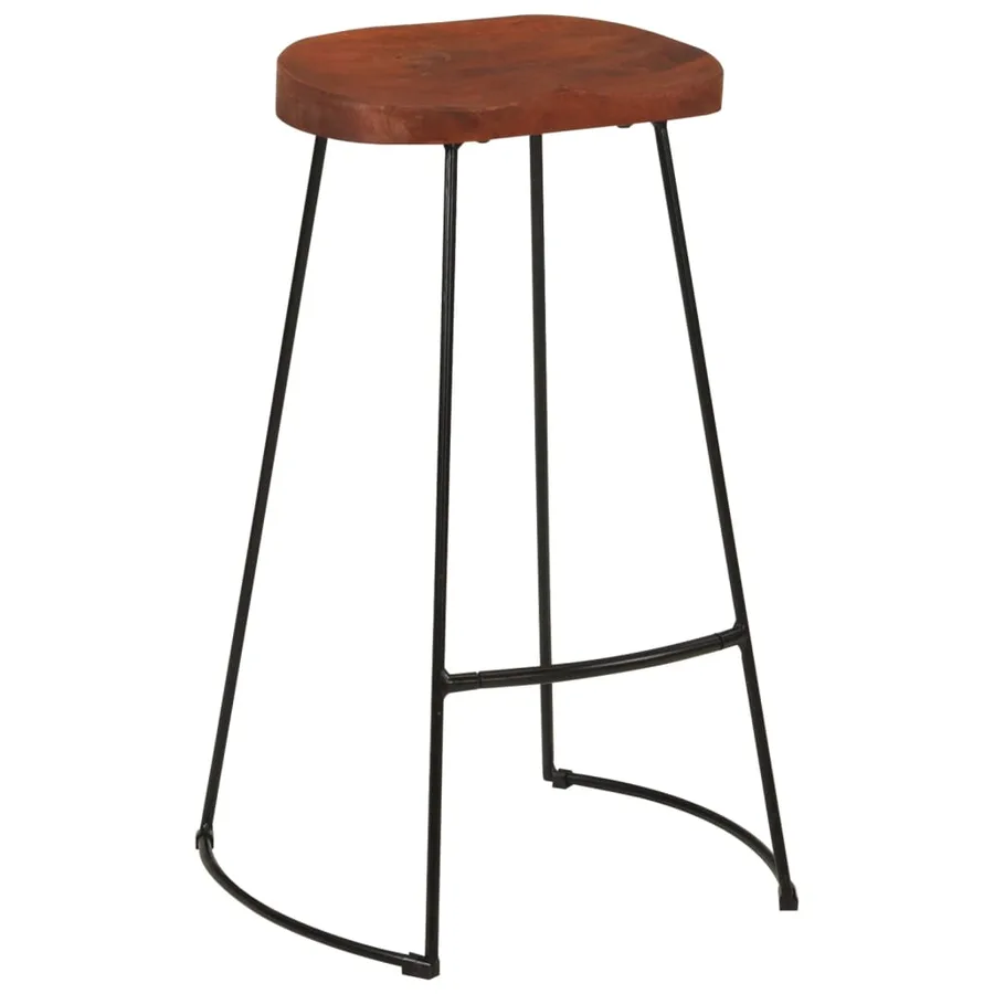 Tabourets de bar Gavin lot de 2 50x40x78cm bois massif manguier - 11