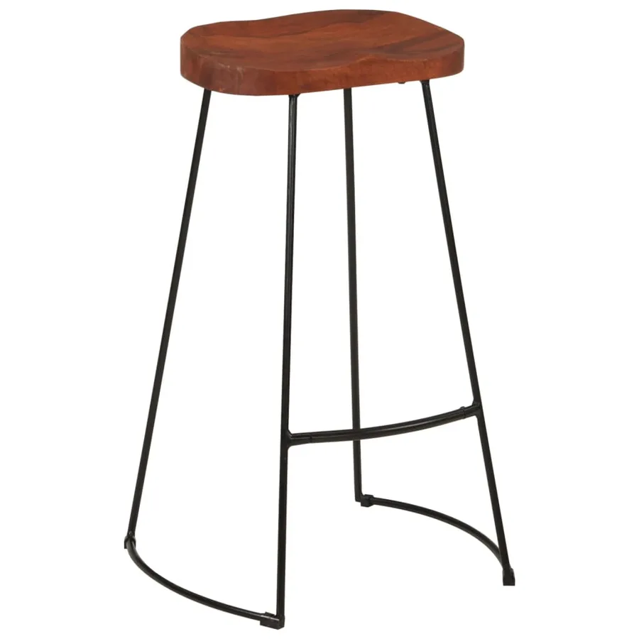 Tabourets de bar Gavin lot de 2 50x40x78cm bois massif manguier - 3