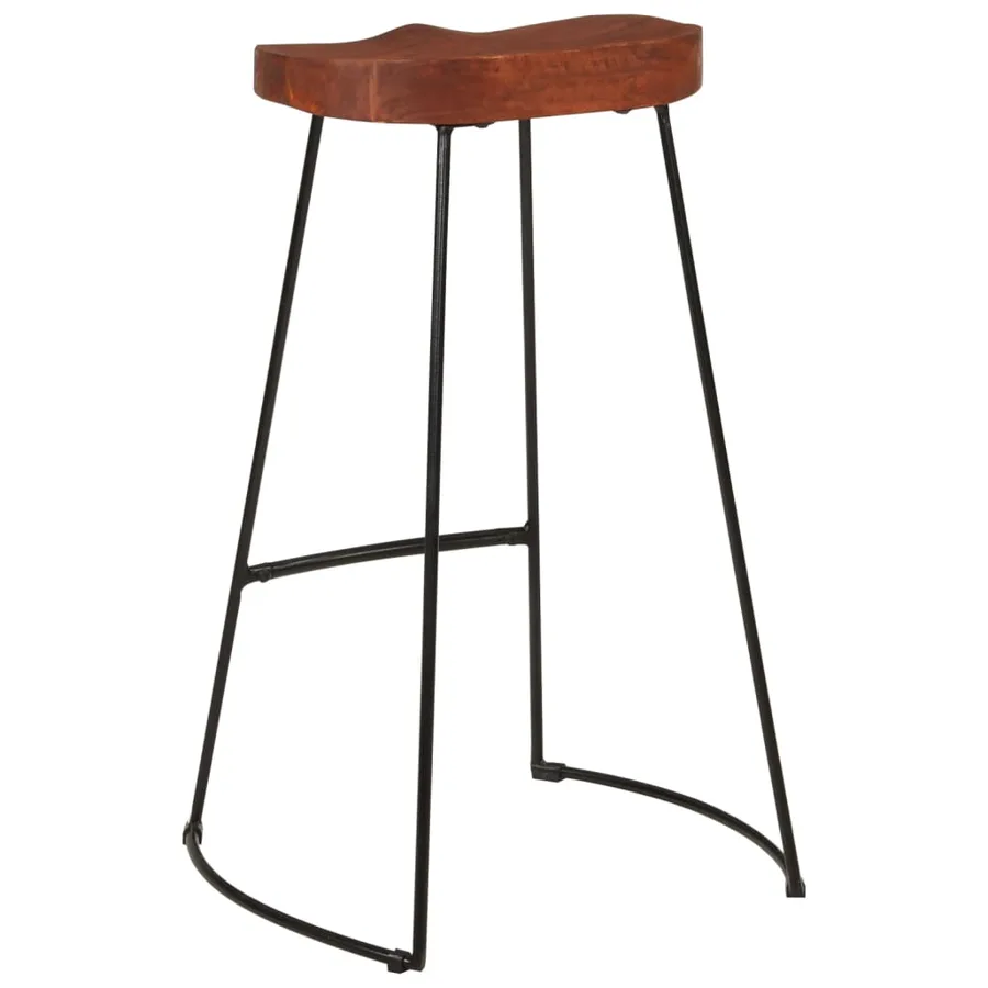 Tabourets de bar Gavin lot de 2 50x40x78cm bois massif manguier - 6