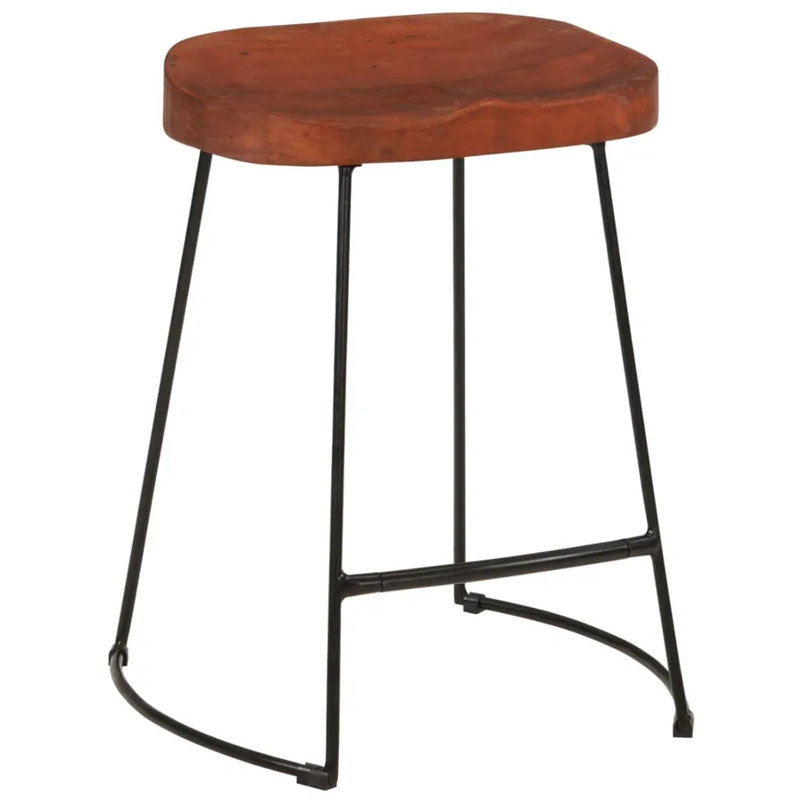 Tabourets de bar Gavin lot de 2 45x38x53cm bois massif manguier - 13